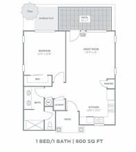 1 Bedroom, 1 Bathroom 66 floor plan